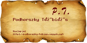 Podhorszky Tóbiás névjegykártya
